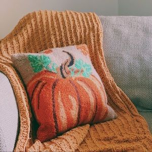 Vintage pumpkin throw pillow